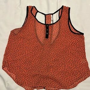 Pretty orange sheer tank top